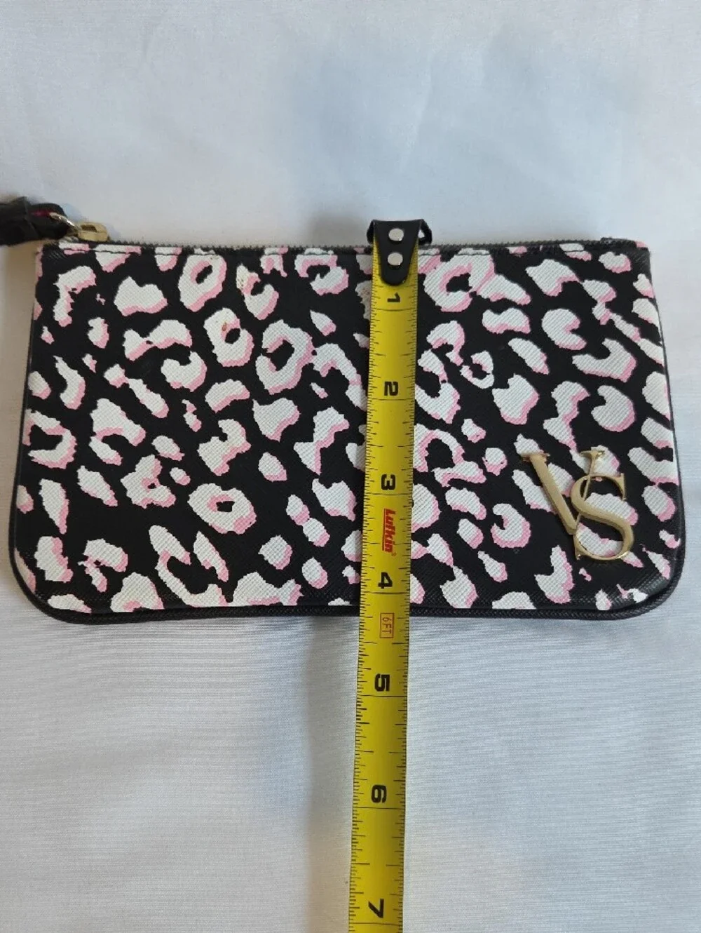 Victoria's Secret Black, Pink & White Leopard Print Wristlet Clutch